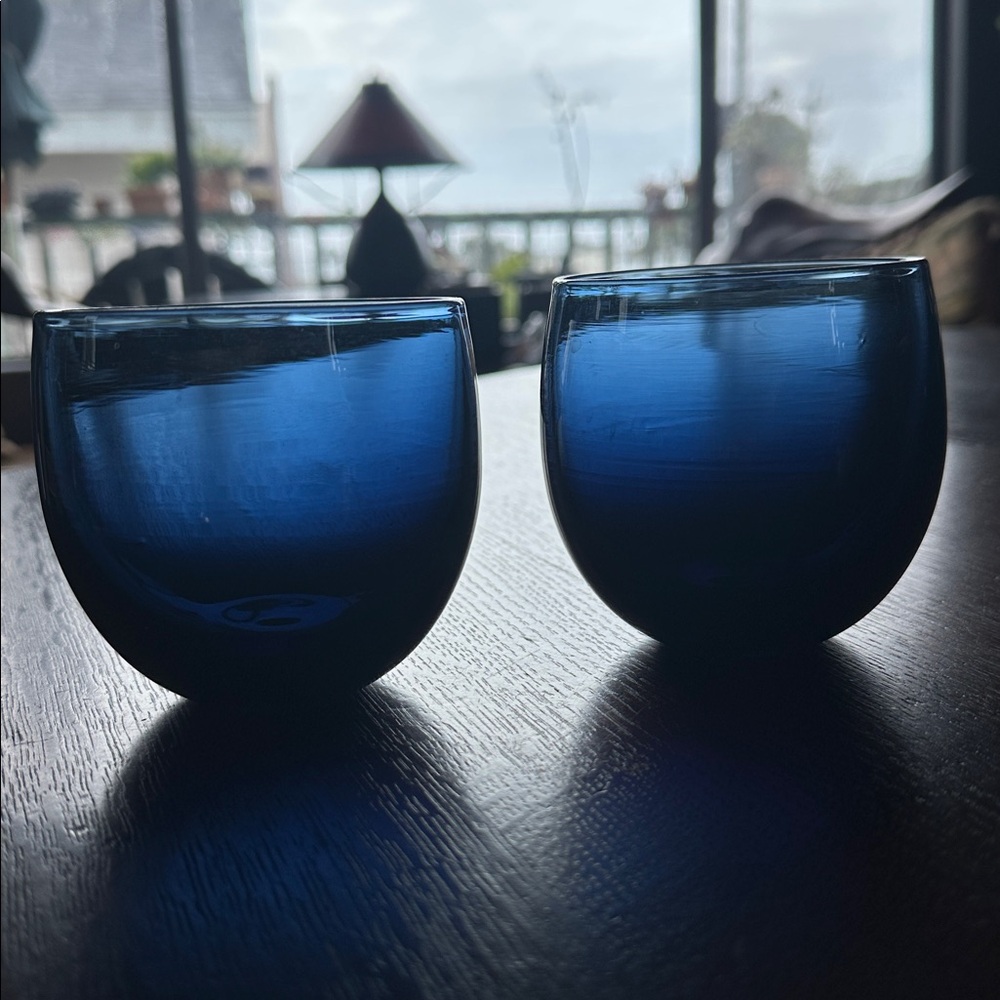 2 Glassybaby handmade ‘drinker’ glasses. 12oz. Out of stock now Collectible NIB